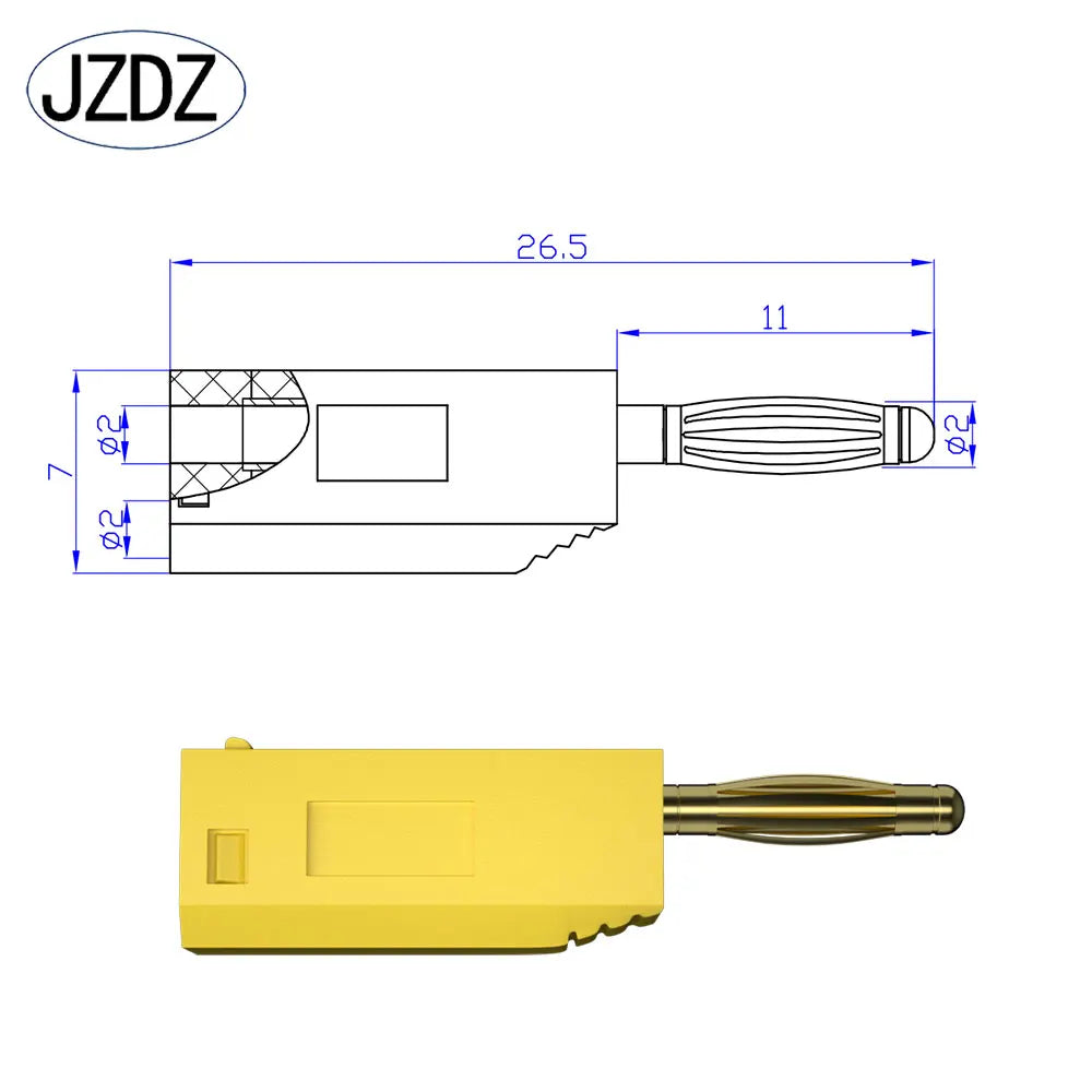 JZDZ 10PCS 2MM Banana Plug Gold Plating Stackable Electrical Terminal Connector  Accessories 5 Colors J.10003