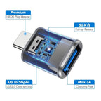 1/2PC Type C To USB 3.0 OTG Adapter USB C Male To USB Female Converter For Laptop Macbook Samsung Xiaomi USB C OTG Connector