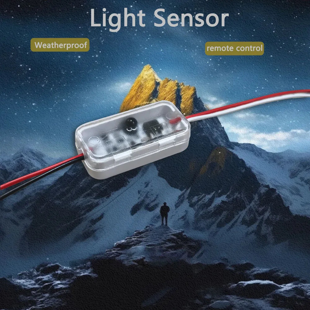 Waterproof Photocell Sensor Switch IP66 12-75V DC 3A Auto On/Off Remote Control Light Sensor