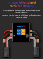 HOTA F6 QUAD-CHANNEL SMART Charger DC1000W 4*15A for Lipo LiIon NiMH Lipo Battery Balance Charger Discharger with USB 45W Type-C