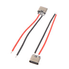5pcs Type-C 2pin Soldered Female Base W/ Wire Typec Female Socket For Mobile Phone Charging Type -c Port Charging Interface Jack