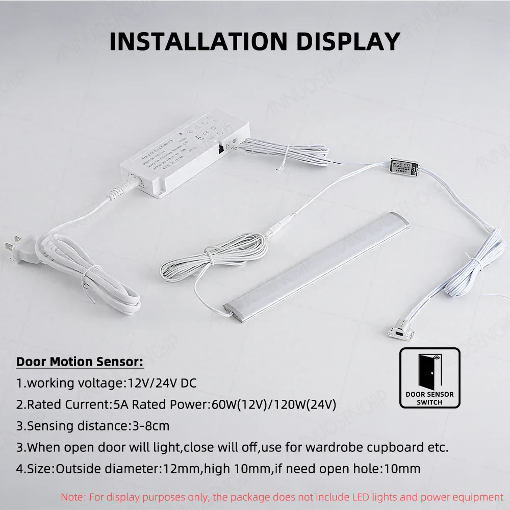 Cabinet LED Lighting Lamp Strip Sensor Switch DC12-24V 5A Mini PIR/Touch/Sweep/Motion Electrical Switches DuPont Connector Cable
