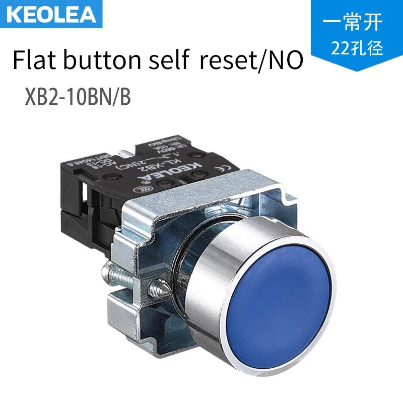 XB2 Series Metal Button Switch Self Reset Small Mushroom Head Middle Seat Emergency Stop 22mm Knob Key Start Inching Power on
