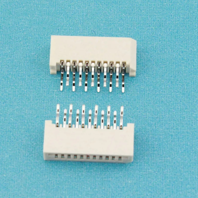 20PCS 1.0mm FPC/FFC Connector LCD Flexible Flat Cable Socket 4 6 8 10 12 14 18 20 22 24 30 Pin Double Row DIP Straight Pin Type