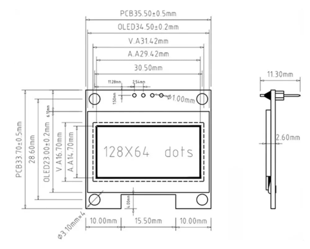 1.3" OLED Display Module White/Blue Color Drive Chip SH1106 128X64 1.3 inch OLED LCD LED IIC I2C Communicate For Arduino
