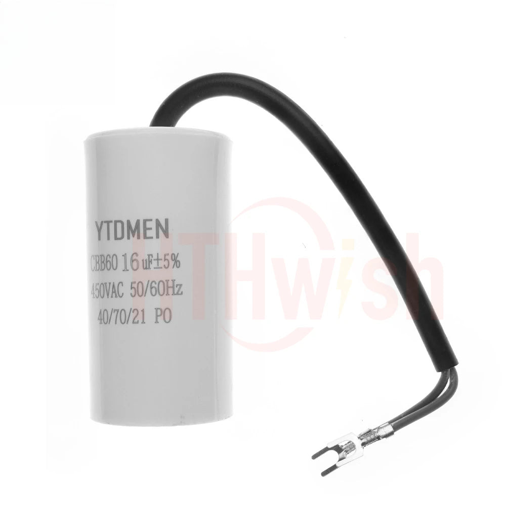 1pc CBB60 Motor Run Capacitors 5% for Washing Machine 450V 3UF 4UF 5UF 6UF 8UF 10UF 12UF 15UF 18UF 20U 450VAC Starting Capacitor
