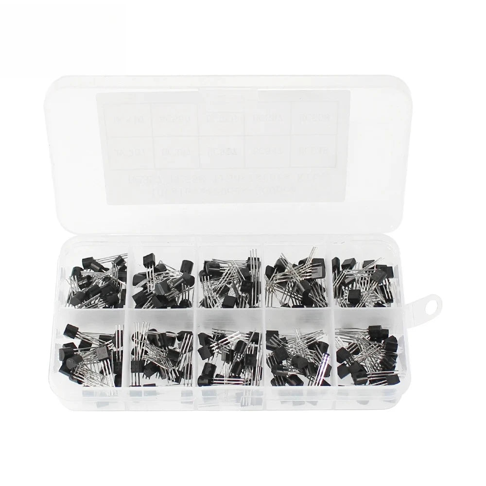 200/480/600/840PCS Transistor TO-92 Transistors Kit BC547 BC327 BC337 2N2222 3904 3906 C945 PNP/NPN Transistors with Box