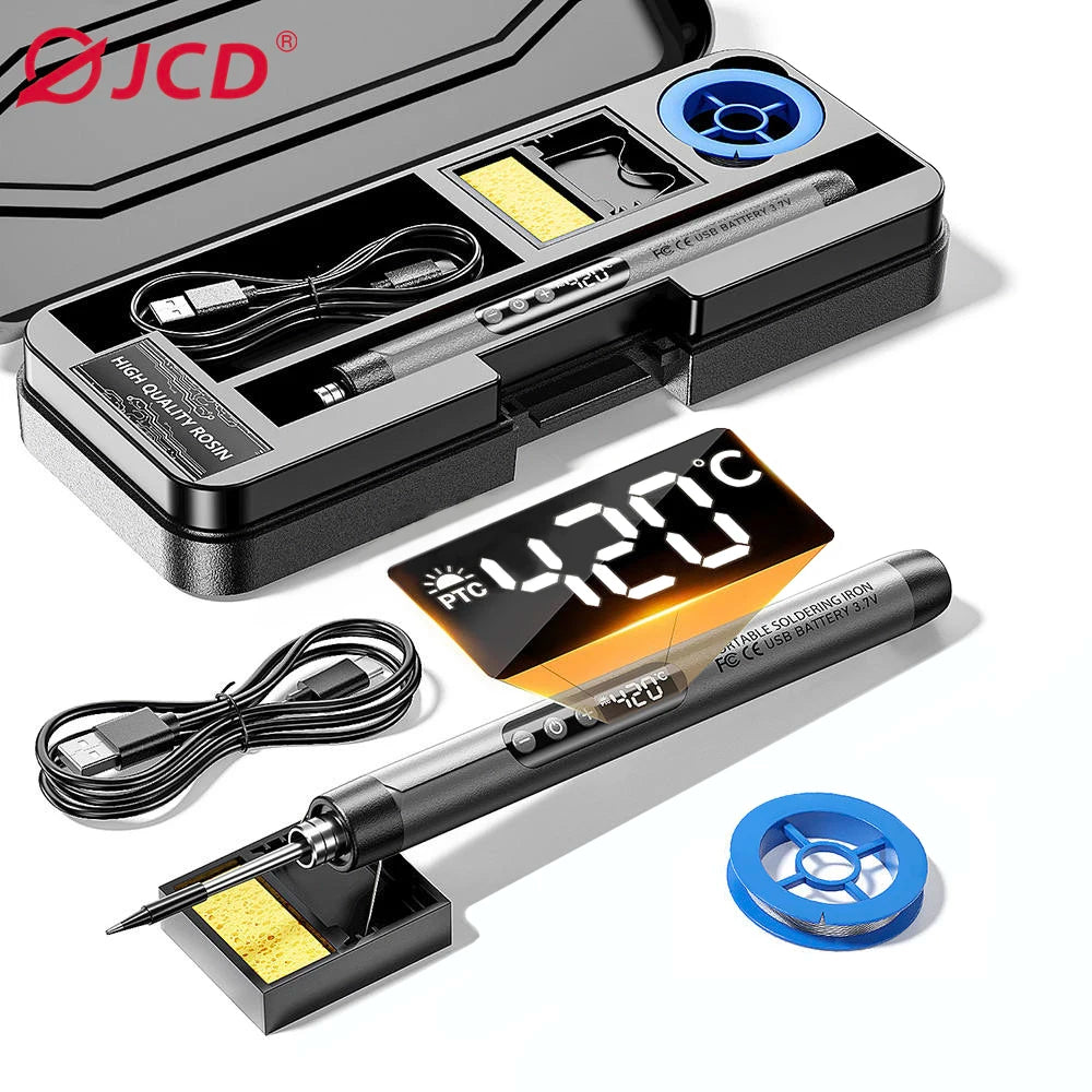 Multifunctional USB Digital Electric Soldering Iron Set Kit Intelligent 300-450℃ Temperature Adjustable Solder Iron Welding Tool