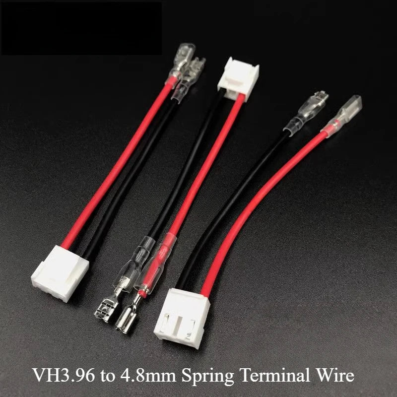 10pcs VH 3-P Open Barrel 3A 2Pin Hollow to 2.8mm/4.8mm/6.3mm Spring Spade Tab Terminal Double-Ended 18AWG 30cm Cable Assembly