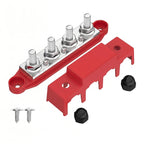 Bus Bar 12V 250A Power Distribution Block 4 X M10 / M8 Studs Marine Bus Bar 12 Volt Battery Busbar Terminal Block for Car Boat