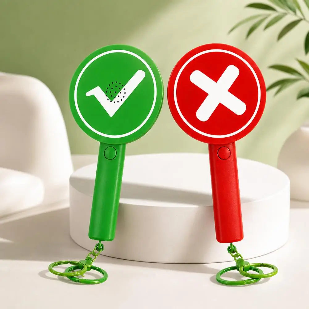 Hand‑Held Yes‑No Signal Paddle With Sound Effect Plastic Electronic Quiz Buzzer Prop For Classroom Trivia Game Interactive Toys