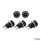 5 Pairs DC 12V Male Jack Plug Female Socket Panel Mount Power Connectors Terminals Blocks Electrical Equipment Supplies