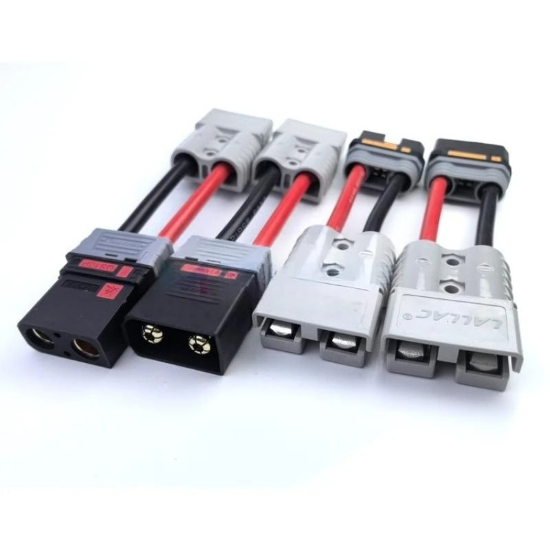 1PCS QS10P QS10 To Anderson 50A120A Patch Cord High Power Plug 6AWG 15CM 20CM 50CM