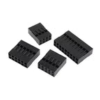 62Pcs/Lot 2.54mm Pitch Double Row DuPont Wire Connectors, Black Plastic Shell Plug Housing (2x2/3/4/5/6/7/8/9/10 Pin)