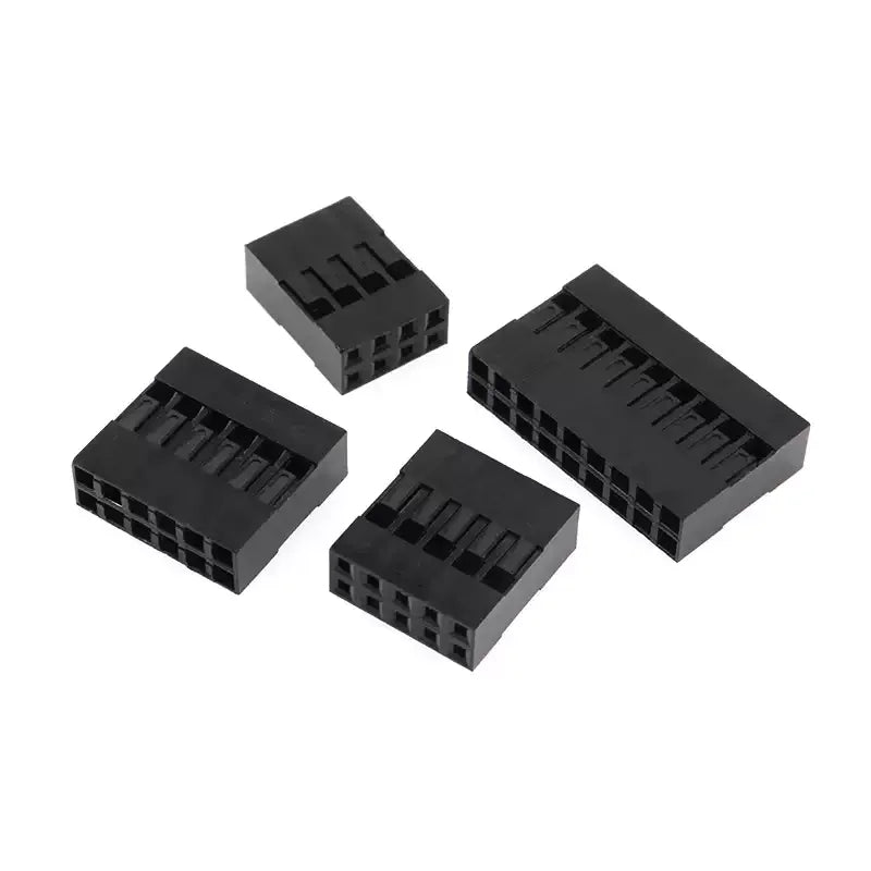 62Pcs/Lot 2.54mm Pitch Double Row DuPont Wire Connectors, Black Plastic Shell Plug Housing (2x2/3/4/5/6/7/8/9/10 Pin)