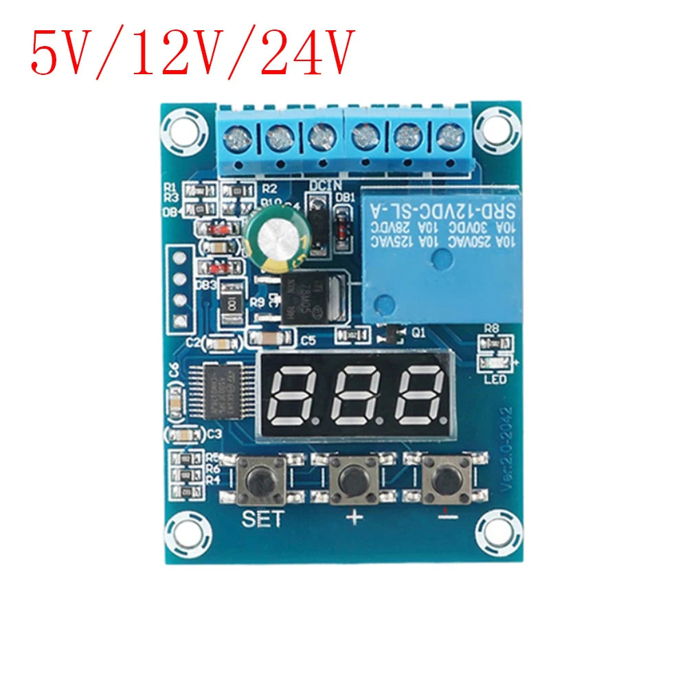 DC 9V/12V/24V 12A Voltage Detection Module Relay Charge and Discharge Monitoring Module Output Voltage Detection Range 0-99.9V