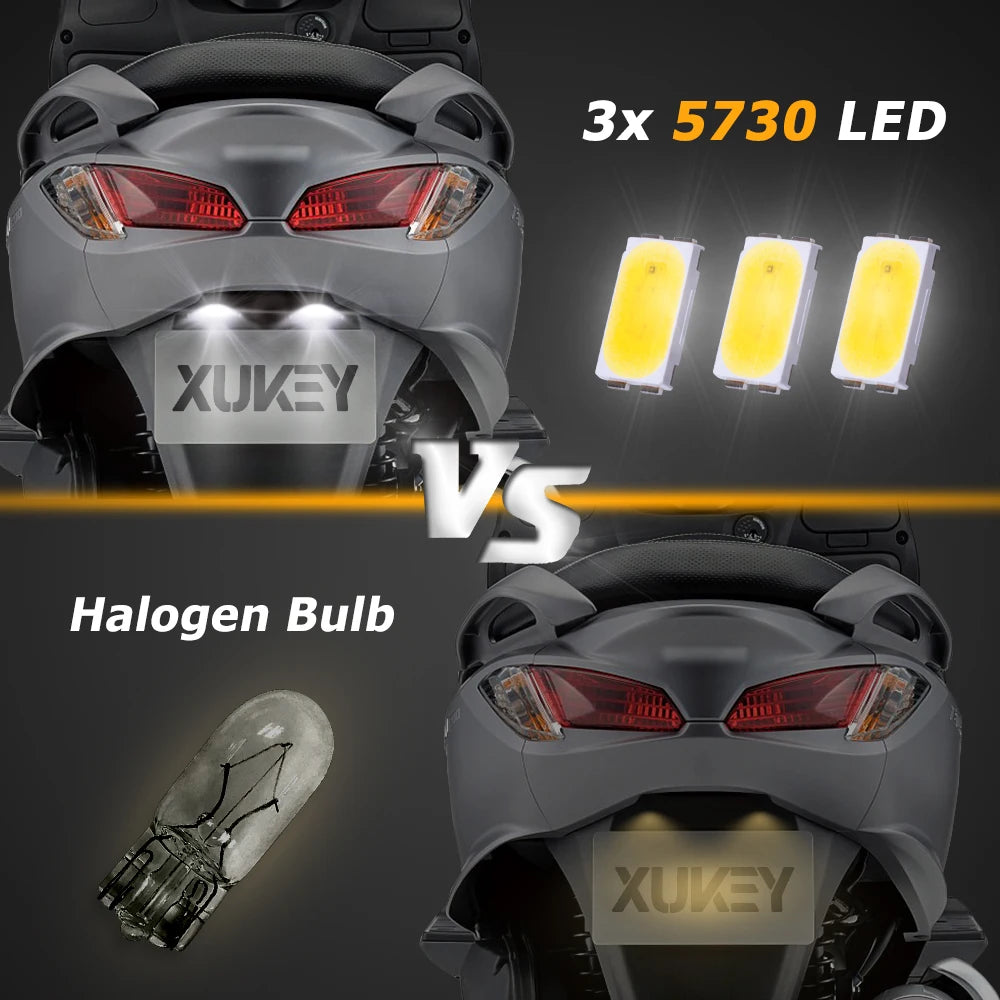 2/4Pcs Universal 12V 3LED 5730 SMD Motorcycle Car License Number Plate Light Frame Holder Bracket Tail Tidy Lamp Screw Bolt Bulb