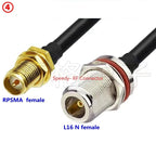 LMR200 LMR-200 Cable SMA To N Type Female Head with Waterproof Ring Antenna Extension Adapter Outdoor Coaxial Radio Frequency RF