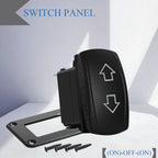 Waterproof 12V/24V 7-Pin DPDT Reverse Polarity Rocker Switch Blue LED Latching/Momentary On-Off-On for DC Linear Actuators Motor