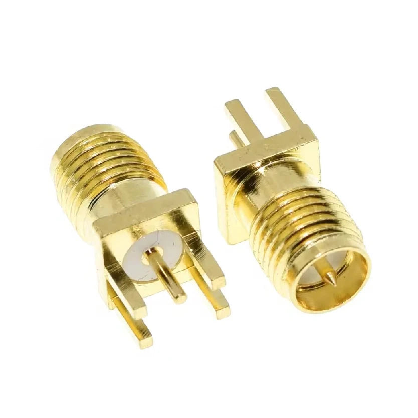 1.2mm Spacing Edge PCB Straight Right Angle Mount RF Copper Connector RPSMA-KE SMA-KE