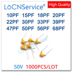 LoCNService 500PCS Green Monolithic Ceramic Capacitor 63V 1PF 10PF 15PF 18PF 20PF 22PF 27PF 1R0 100 150 180 200 220 270 NPO J 5%