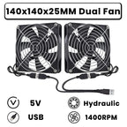 GDSTIME Dual 40mm 50mm 60mm 80mm 92mm 120mm 140mm DC 5V Powered USB Fans with 2 in 1 USB Cable for AV Receiver DVR Cooling