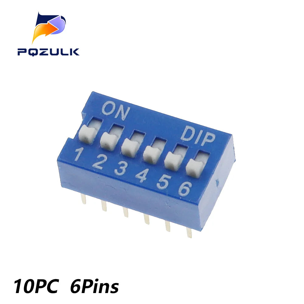 Dip Switch Kit In Box 1 2 3 4 5 6 8 Way 2.54mm Toggle Switch Red Snap Switches Mixed Kit Each 5PCS Combination Set