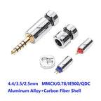 1Set Hi-End 2.5mm 3.5mm 4.4mm Audio Plug +Splitter+Slider+MMCX 0.78 QDC IE900 N5005 A2DC Upgrade Earphone Wire Aluminum Alloy