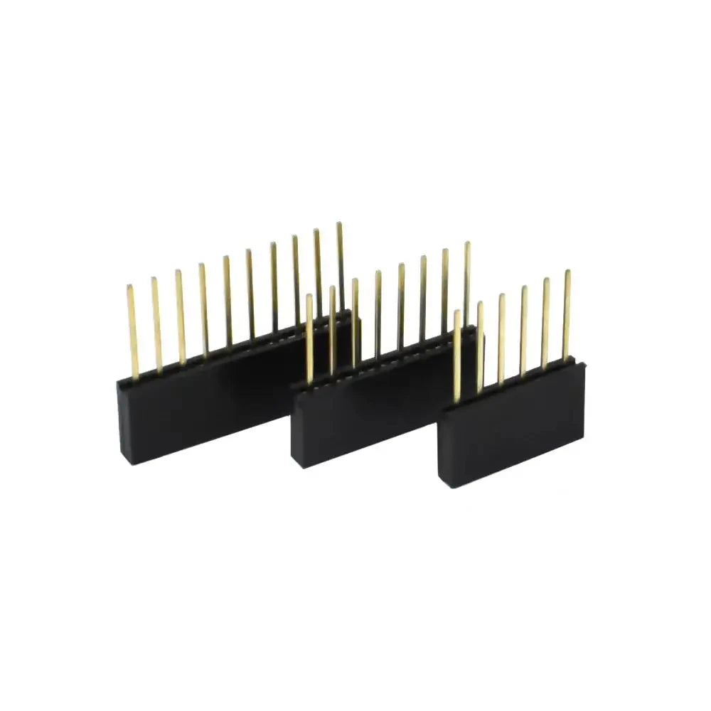 10PCS 2.54mm Single Row Pin 10MM PC104 Long Female Pin Header Socket Strip Stackable PCB Connector 1*6p 8p 10p For Arduino