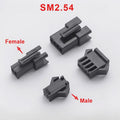 50PCS SM 2.54mm Pitch Female Male Housing SM-2P SM-2R SM2.54 2/3/4/5/6/7/8/9/10/11/12 Pin SM2.54 Plug Shell Crimp Terminals
