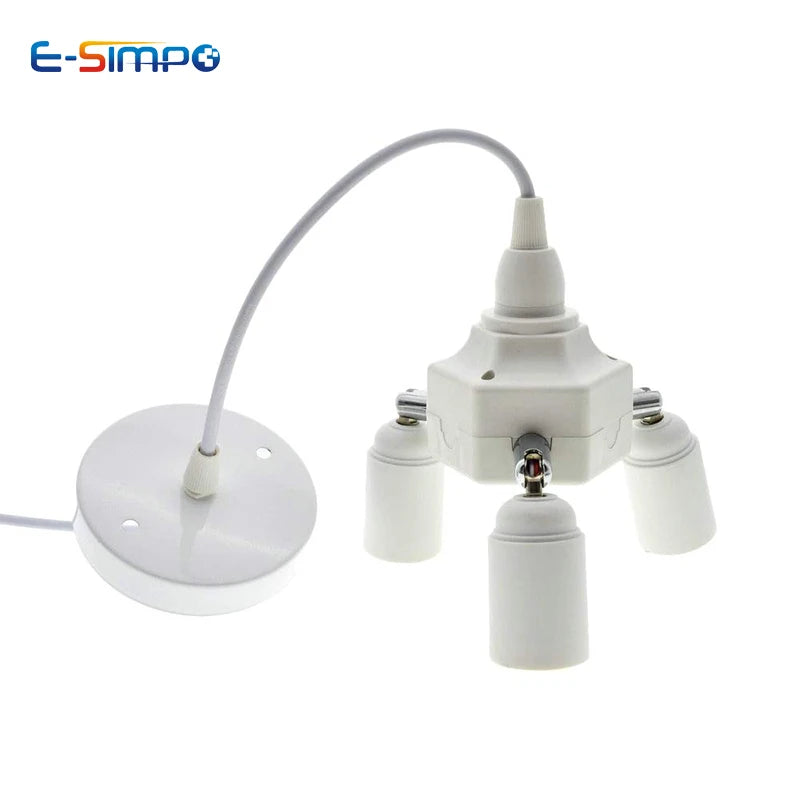 3/4/5 E26 E27 Edison Screw CFL LED Lamp Bulb Base Adapter Anti-Flame PBT Pendant Ceiling Mount Light Socket Splitter Extender