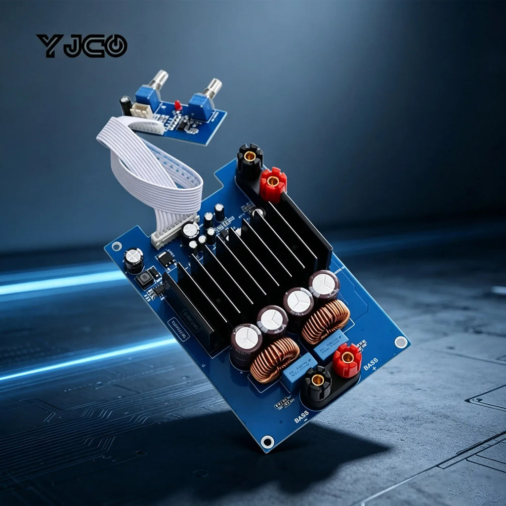 YJCO TPA3255 Mono Subwoofer Amplifier Board 600W Class‑D HiFi Digital Power Amp Module Frequency Volume Adjustment DC24‑48V