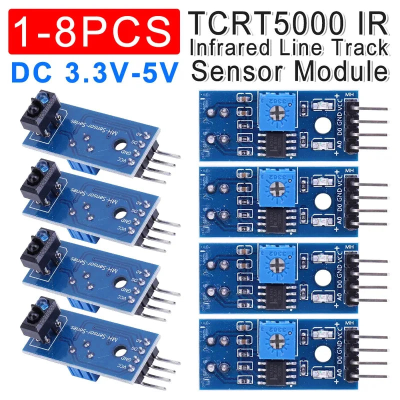 1-15PCS TCRT5000 Infrared Reflective IR Photoelectric Sensor Switch 3.3V-5V Barrier Line Track Sensor Module Diy Kit