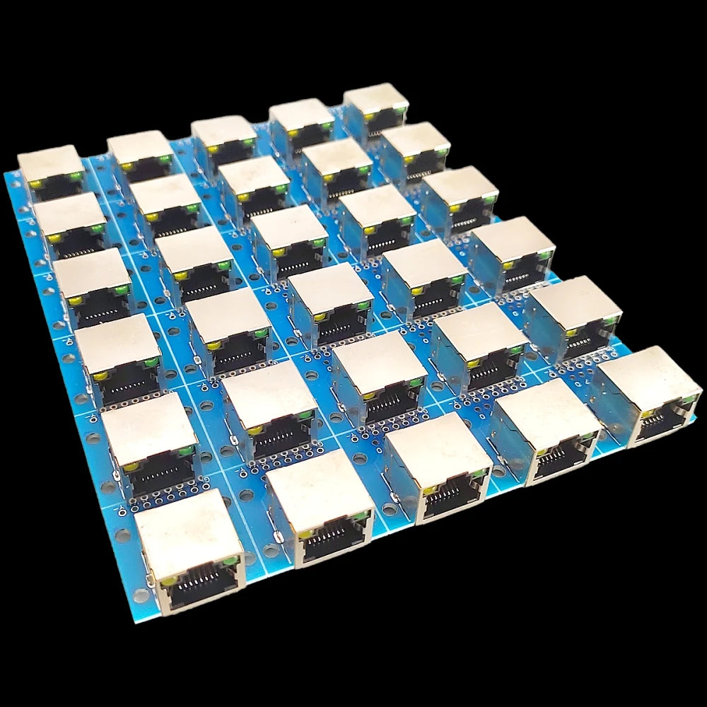 RJ45 Network Port Test Board with LED Indicator Horizontal 8P Female Socket Adapter Circuit Board for Network Troubleshooting