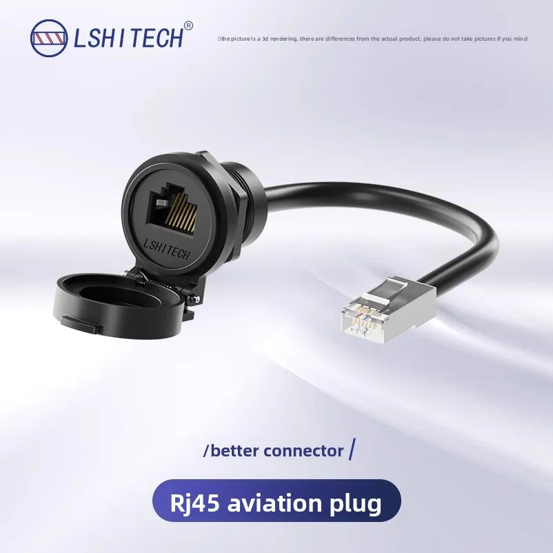 LR22 RJ45 Signal Connector 8P8C Ethernet IP65 Waterproof Retardant Terminal Network LAN CableAdapter Socket with Cap Cover
