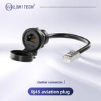 LR22 RJ45 Signal Connector 8P8C Ethernet IP65 Waterproof Retardant Terminal Network LAN CableAdapter Socket with Cap Cover