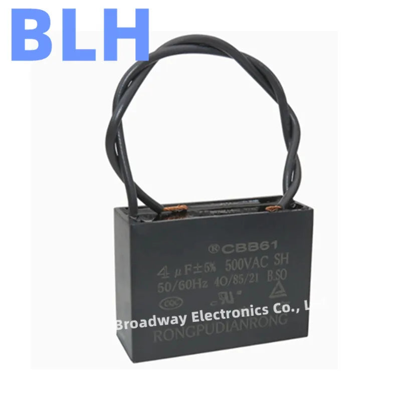CBB61 500V 0.8UF 1U 1UF1.2U 1.2UF 1.5U 1.5UF 1.8U 1.8UF 2U 2UF2.5U 2.5UF 3U 3UF fan ceiling fan range hood starting capacitance