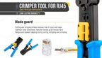 Hoolnx RJ45 Crimp Tool Pass Through Ethernet Crimper Cutter Stripper for Cat5e Cat6 RJ45/RJ12 Regular and End Pass Through Plugs