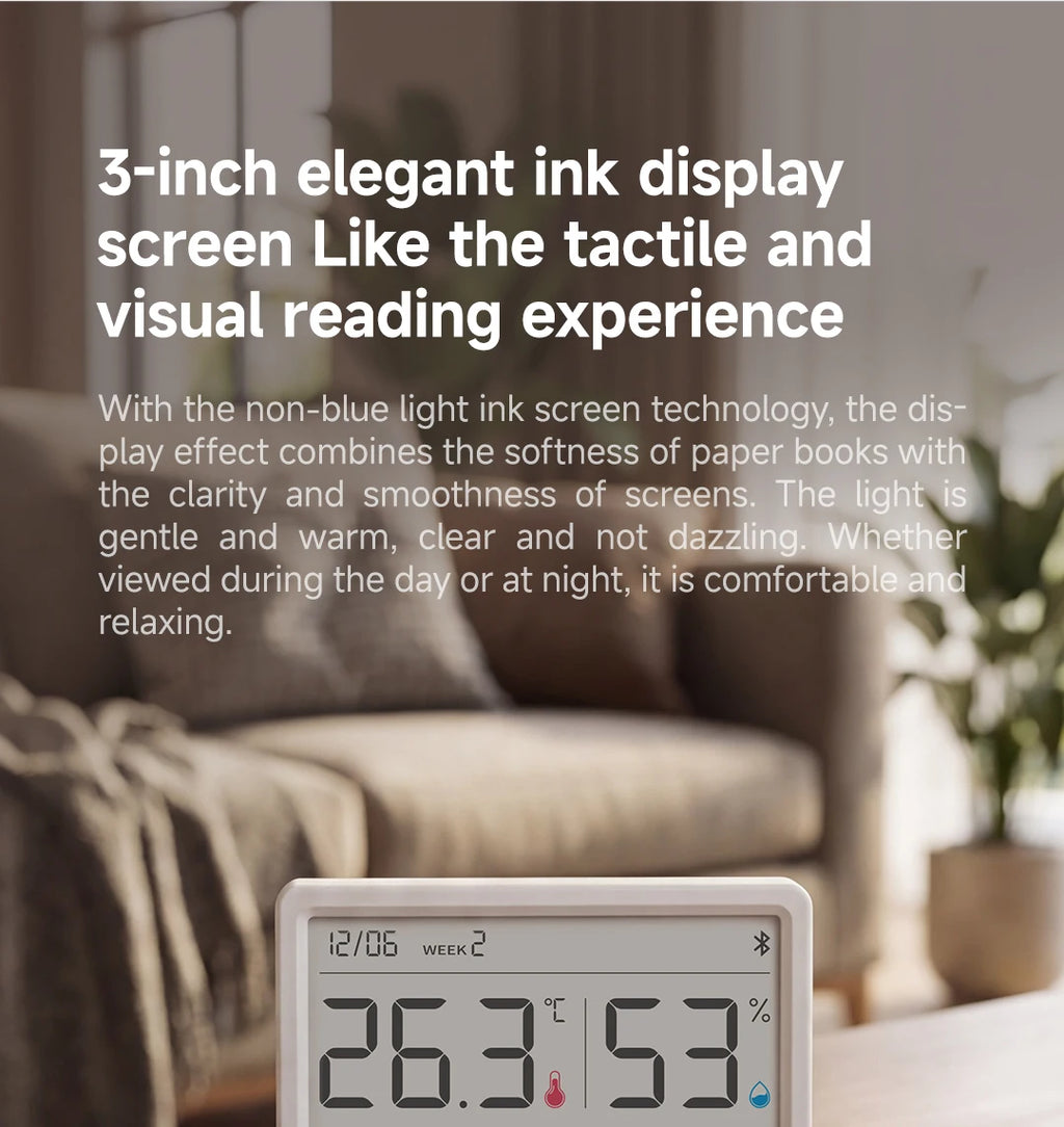 DUKA TH2 E-ink Smart Hygrometer Thermometer Home Indoor Temperature Humidity Meter Sensor Gauge Weather Station Mijia Home APP