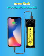 LiitoKala Lii-100C Lii-100 B Battery Charger For 18650 18350 26650 16340 RCR123 14500 3.7V 1.2V Ni-MH Ni-Cd 2A USB Smart Charger