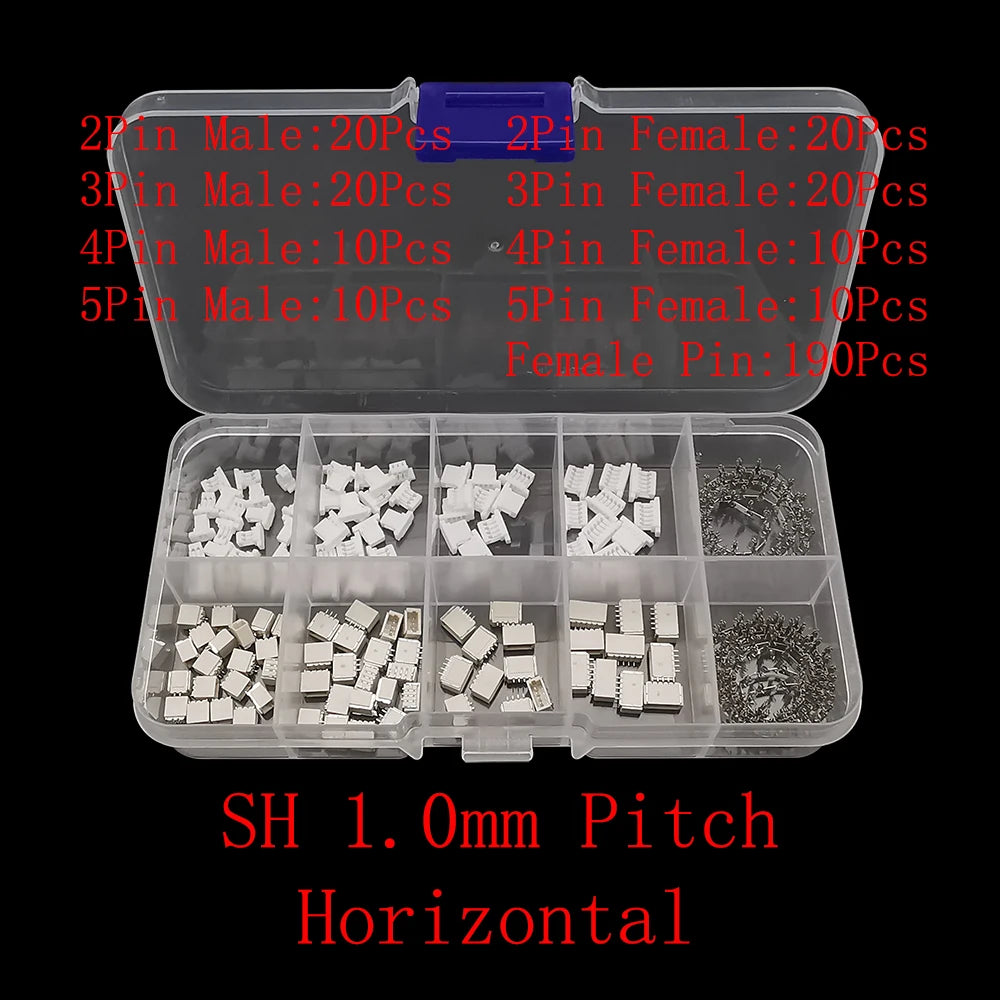 1Box SH 1.0/JST 1.25mm/ZH 1.5mm/PH 2.0mm/SM/SYP/XH 2.54mm/VH 3.96mm Pitch Male Female Housing Terminal Pin Header Wire Connector