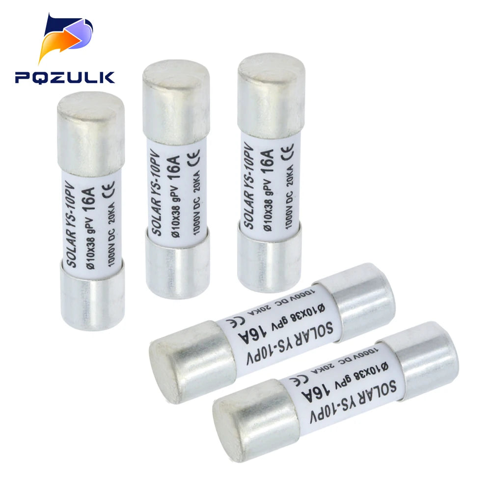 Solar DC Fuses 1000V PV Photovoltaic 6A 10A 15A 20A 25A 30A 10*38MM High Voltage for Solar System Short Circuit Protection gpV