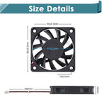 Gdstime 60MM Fan 24V 12V 5V Cooler 60x60x10MM Axial Cooling Fan 6010 Dual Ball Brushless Dupont USB Fan for PC Case CPU Cooling