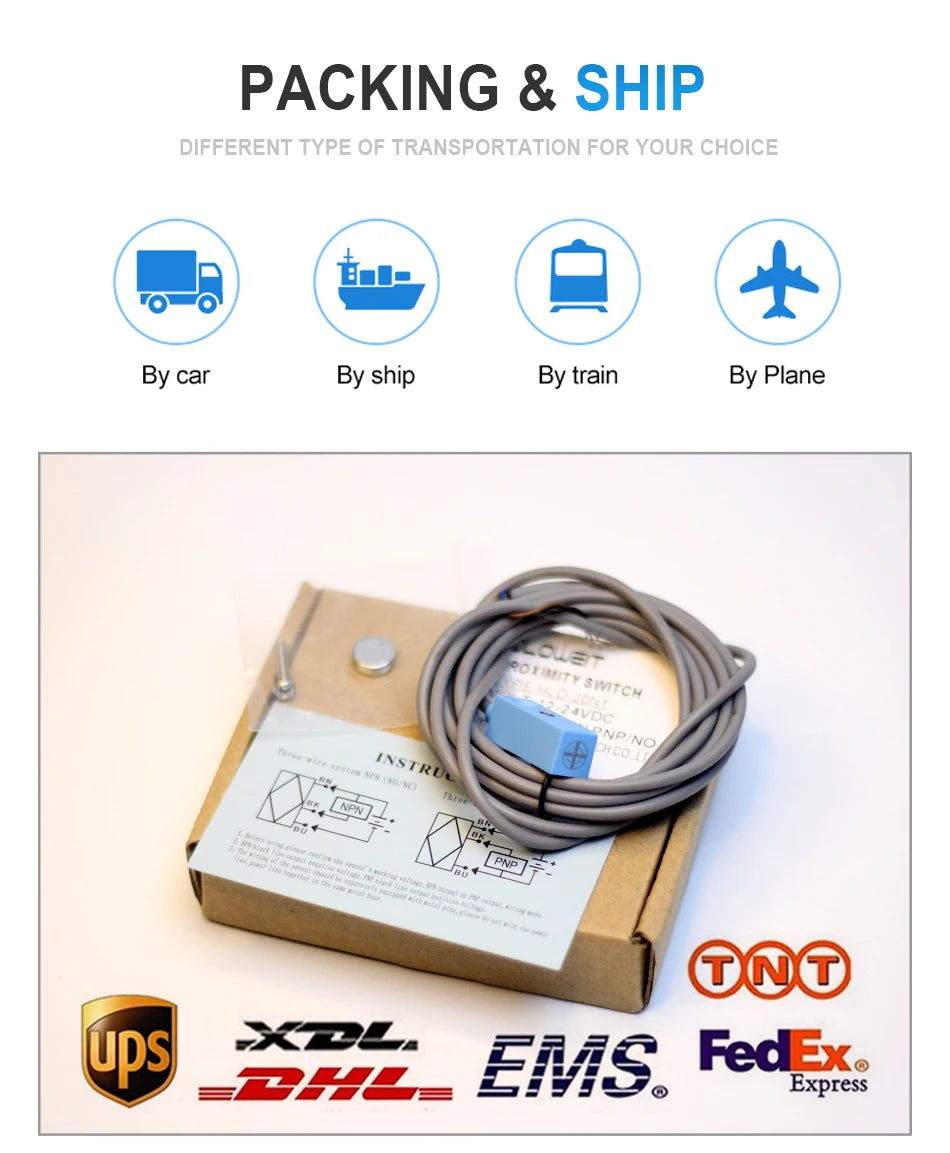 Cloweit 15mm 20mm Micro Hall Effect Sensor IP68 Proximity Magnetic Switch  NPN PNP 3-wire NO/NC DC 12V 24V  Remote Nonpolar