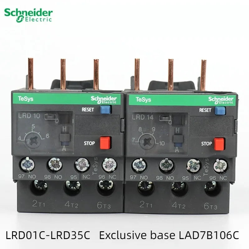 Schneider Electric LRD Series Thermal Overload Relay LAD7B106C Models LRD01/3/5/6/10/12/14/16/21/22/32C for Electrical Contr