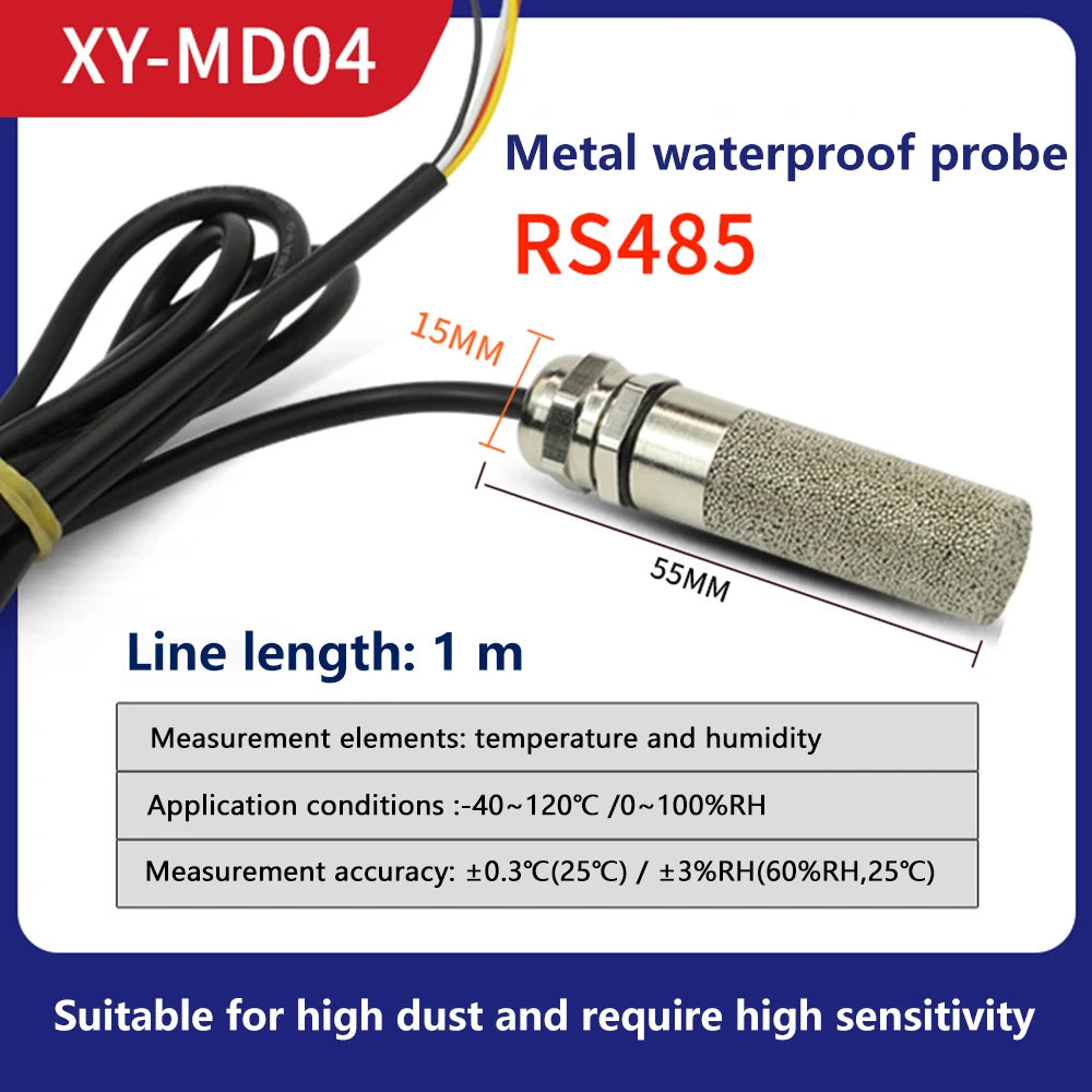 Digital Temperature Humidity Sensor Probe Transmitter Module RS485 RS 485 Modbus RTU Waterproof Indoor Detection & Acquisition
