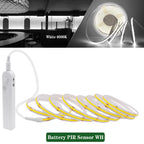 3MM 5MM 8MM COB LED Light Strip 5V 320LEDs PIR Motion Sensor Flexible Night Light USB/AAA Battery Powered Tape 3000K 4000K 6000K