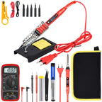 JCD Soldering Iron Kit With Multimeter Adjustable Temperature 220V 80W Welding Solder Rework Station Heat Pencil Repair Tools