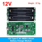 TZT Type-C 15W 3A Fast Charge UPS Power Supply / 18650 Lithium Battery Charger Module DC-DC Step Up Booster Converter 5V 9V 12V