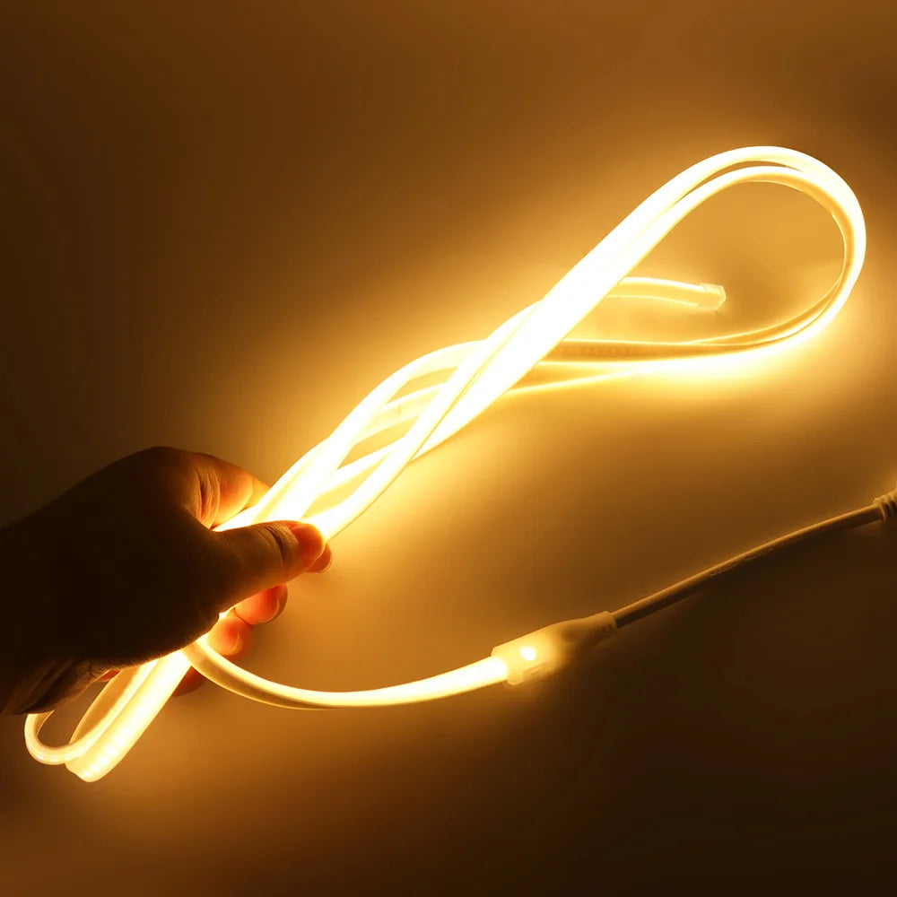 Wall Touch Wifi Bluetooth COB LED Neon Strip Light 220V Dimmable 23key Remote Control Power Kit AC 220V 288LED/m Waterproof Rope